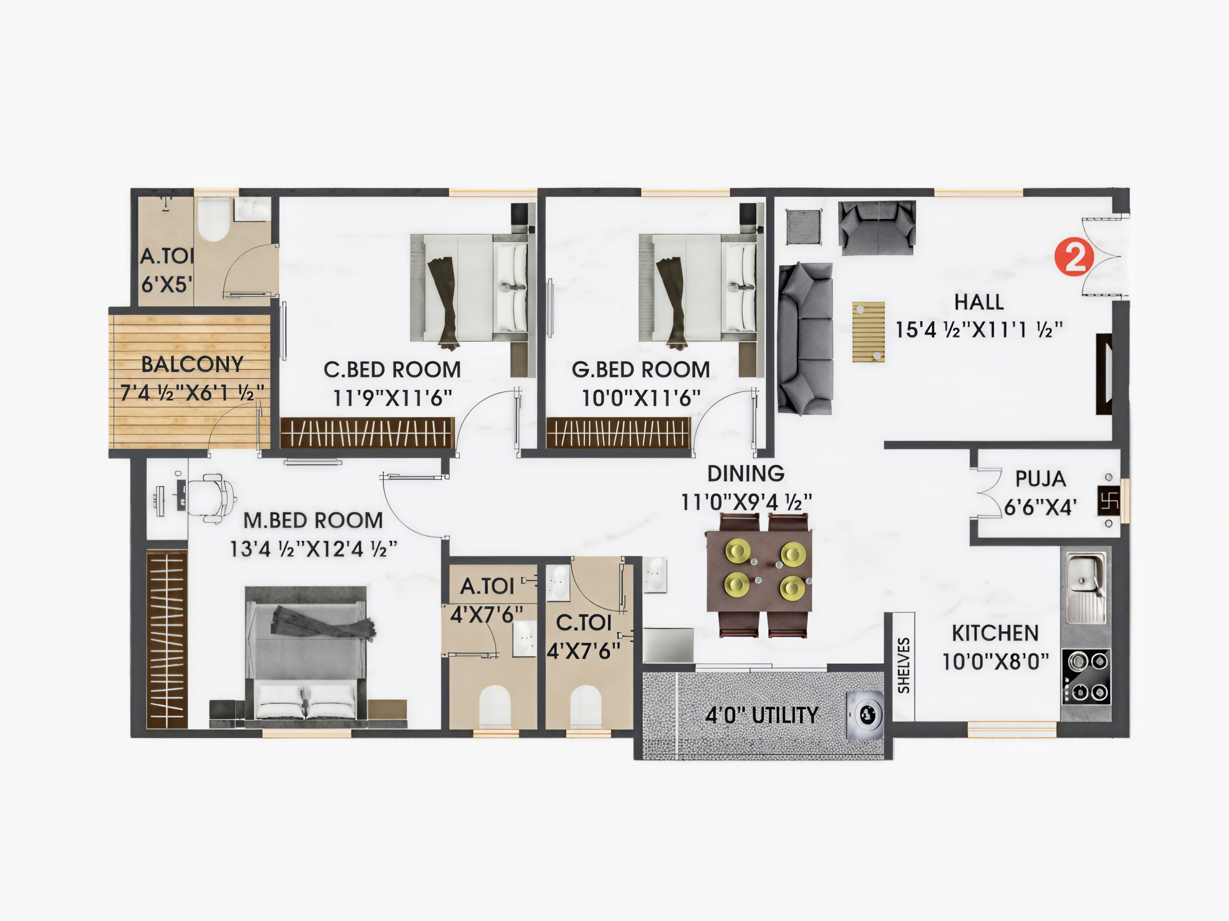 Flat 02 floor plan