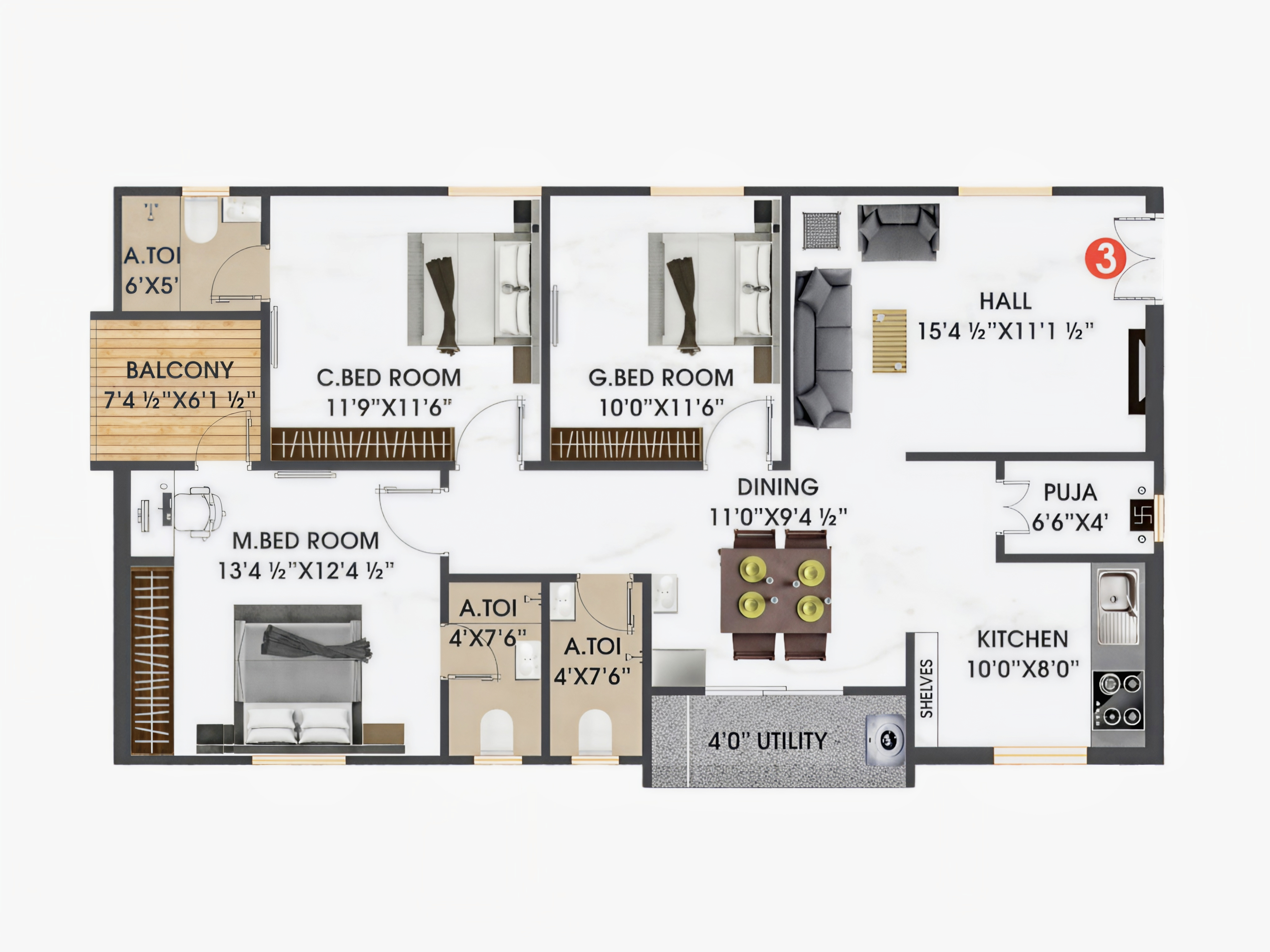 Flat 03 floor plan