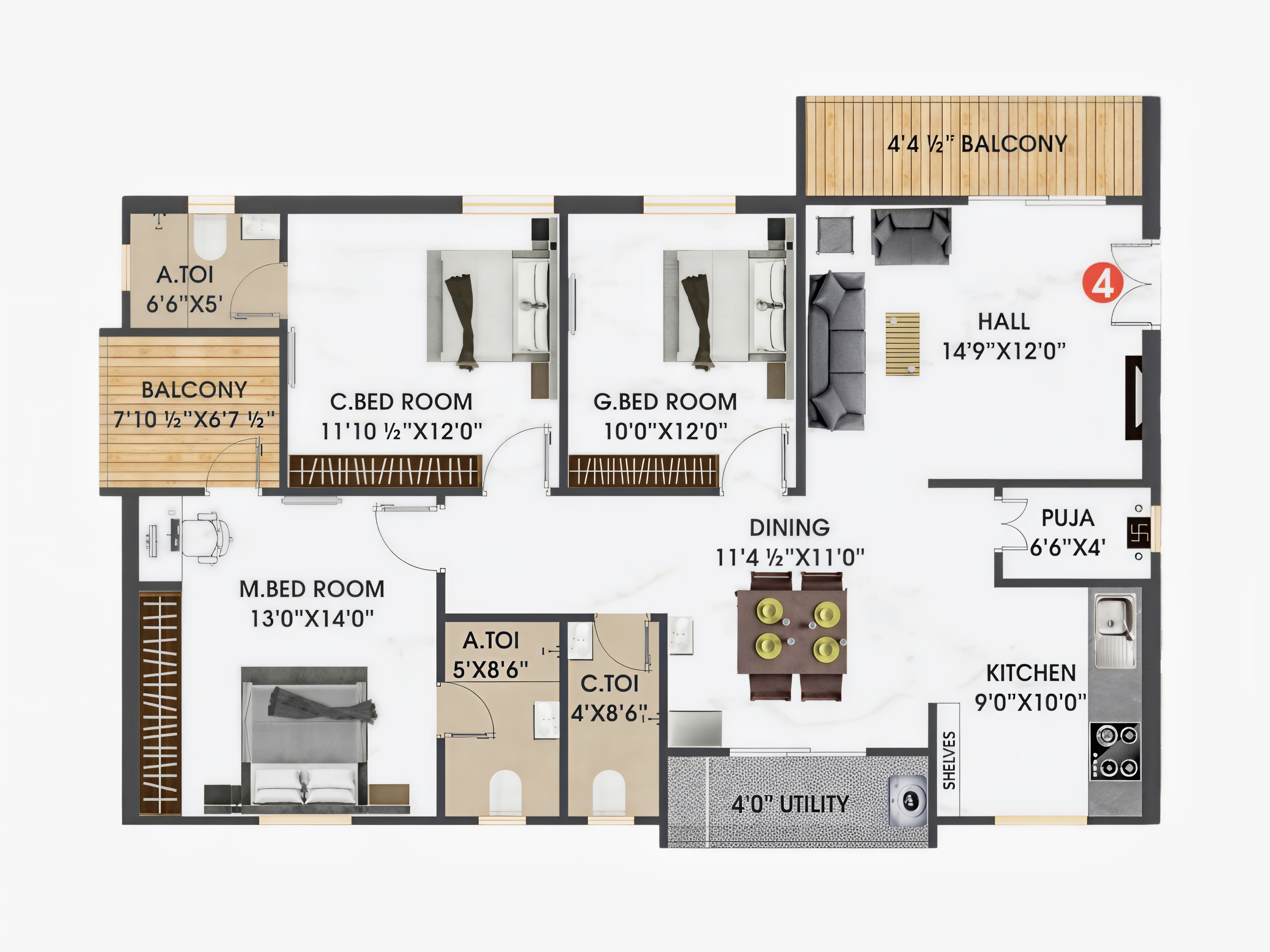 Flat 04 floor plan