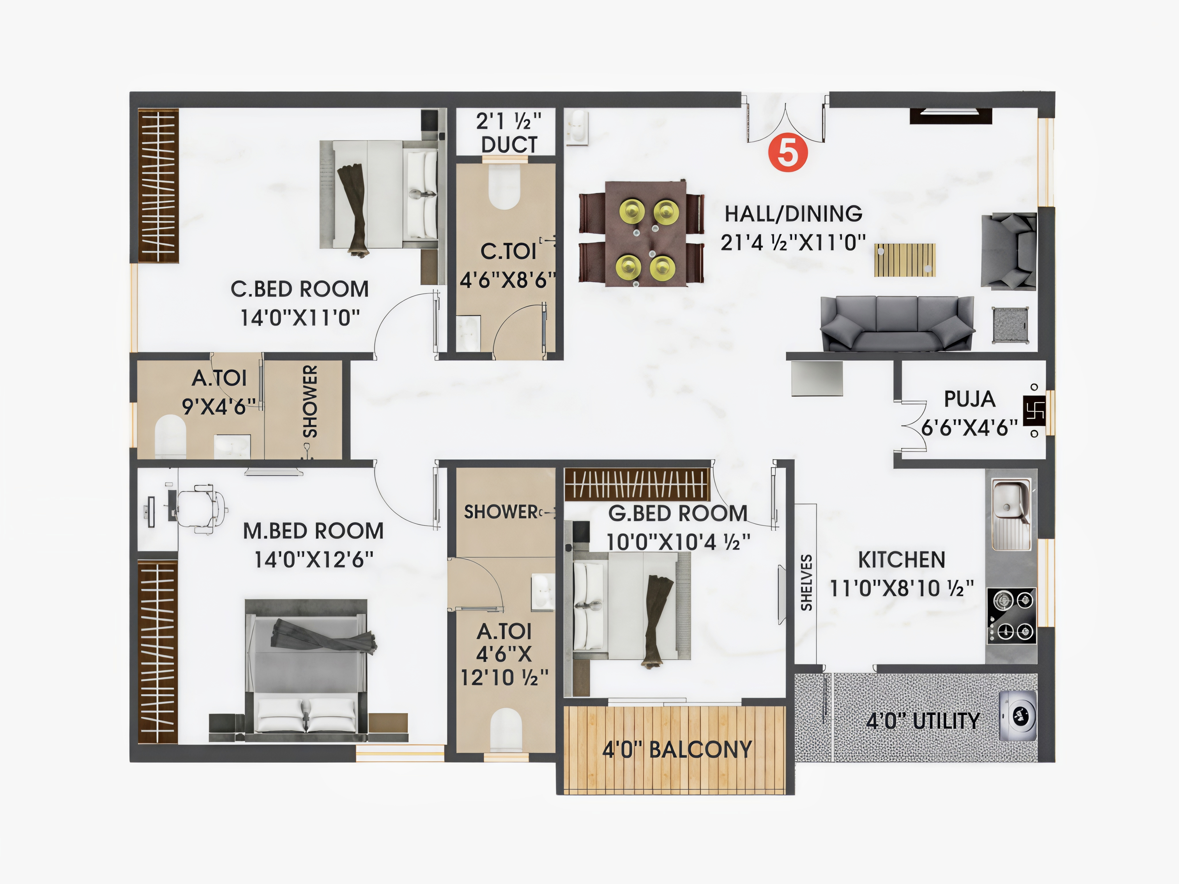 Flat 05 floor plan