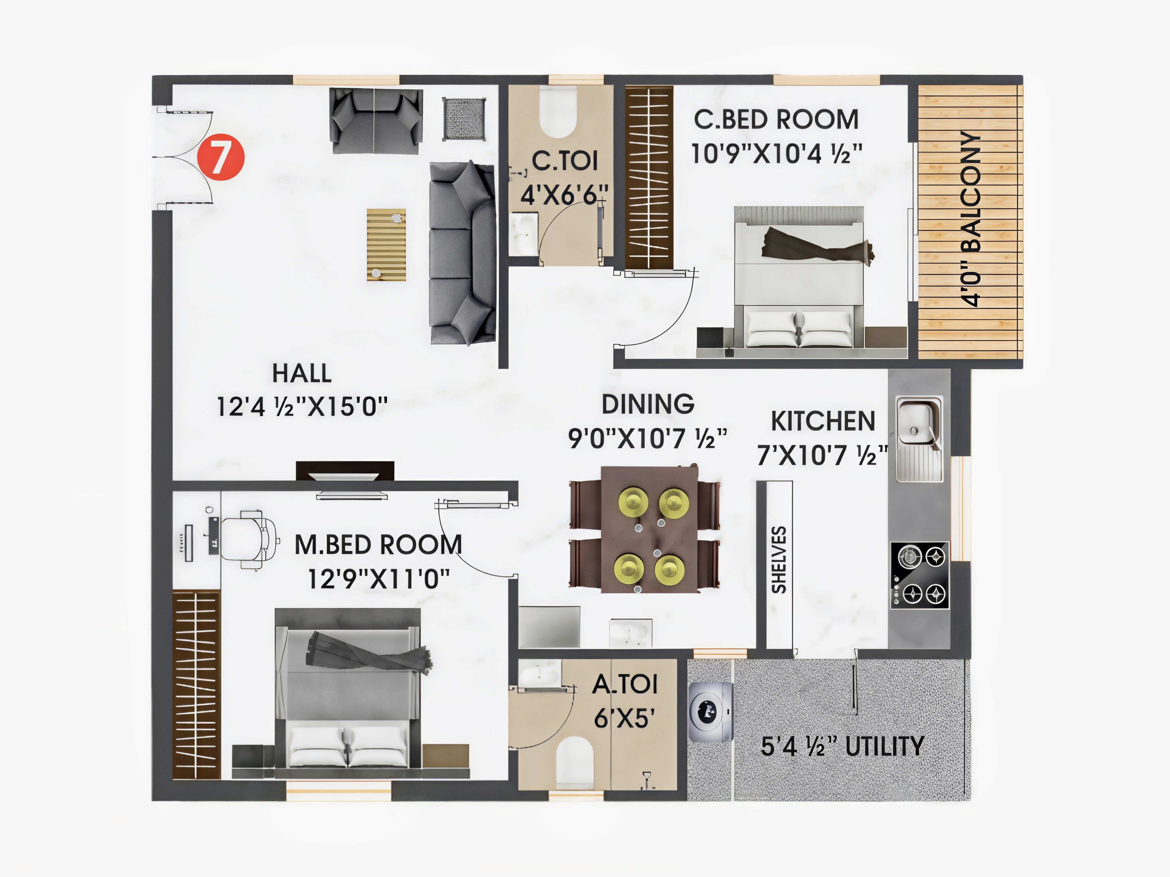 Flat 07 floor plan