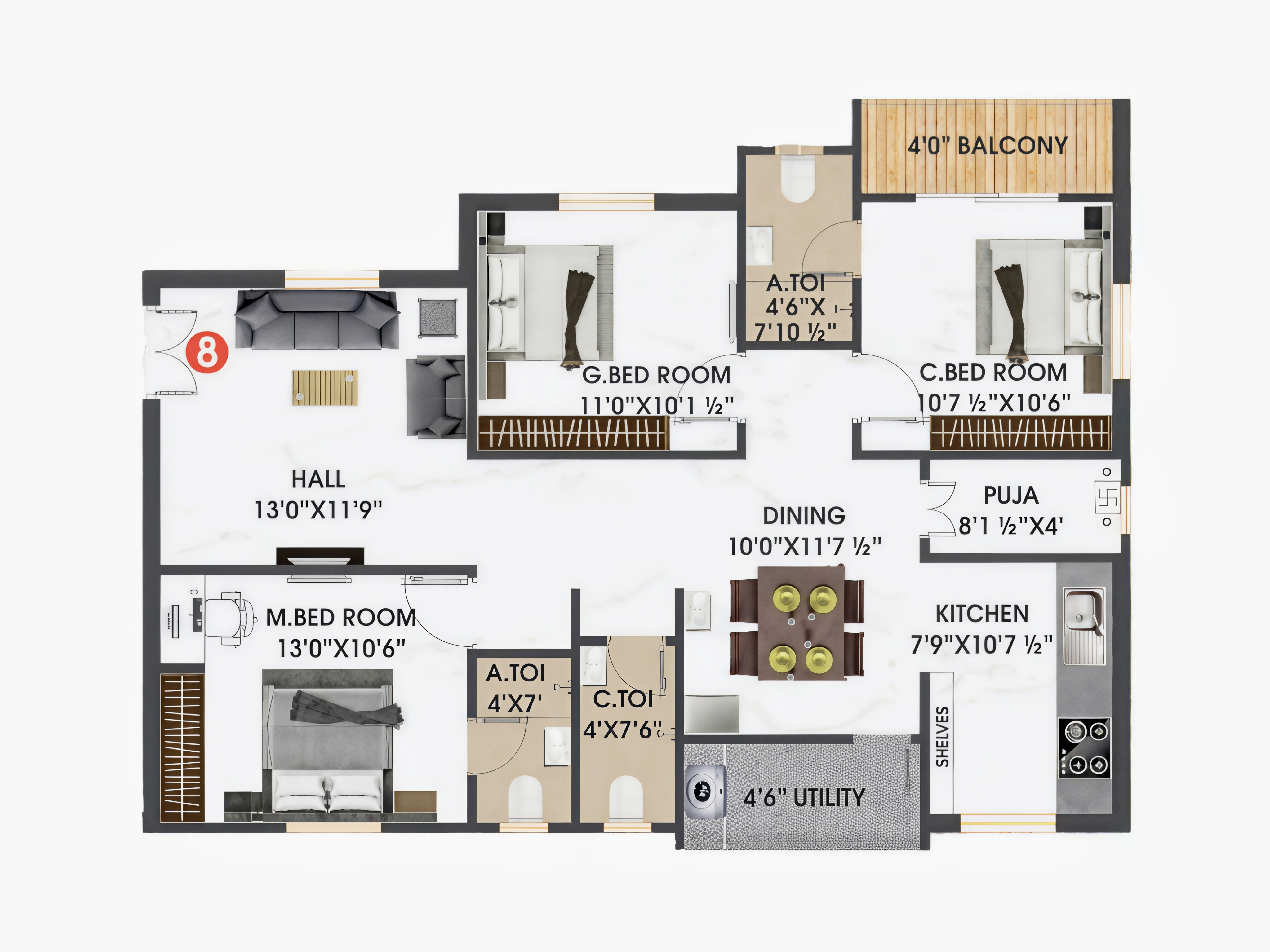 Flat 08 floor plan