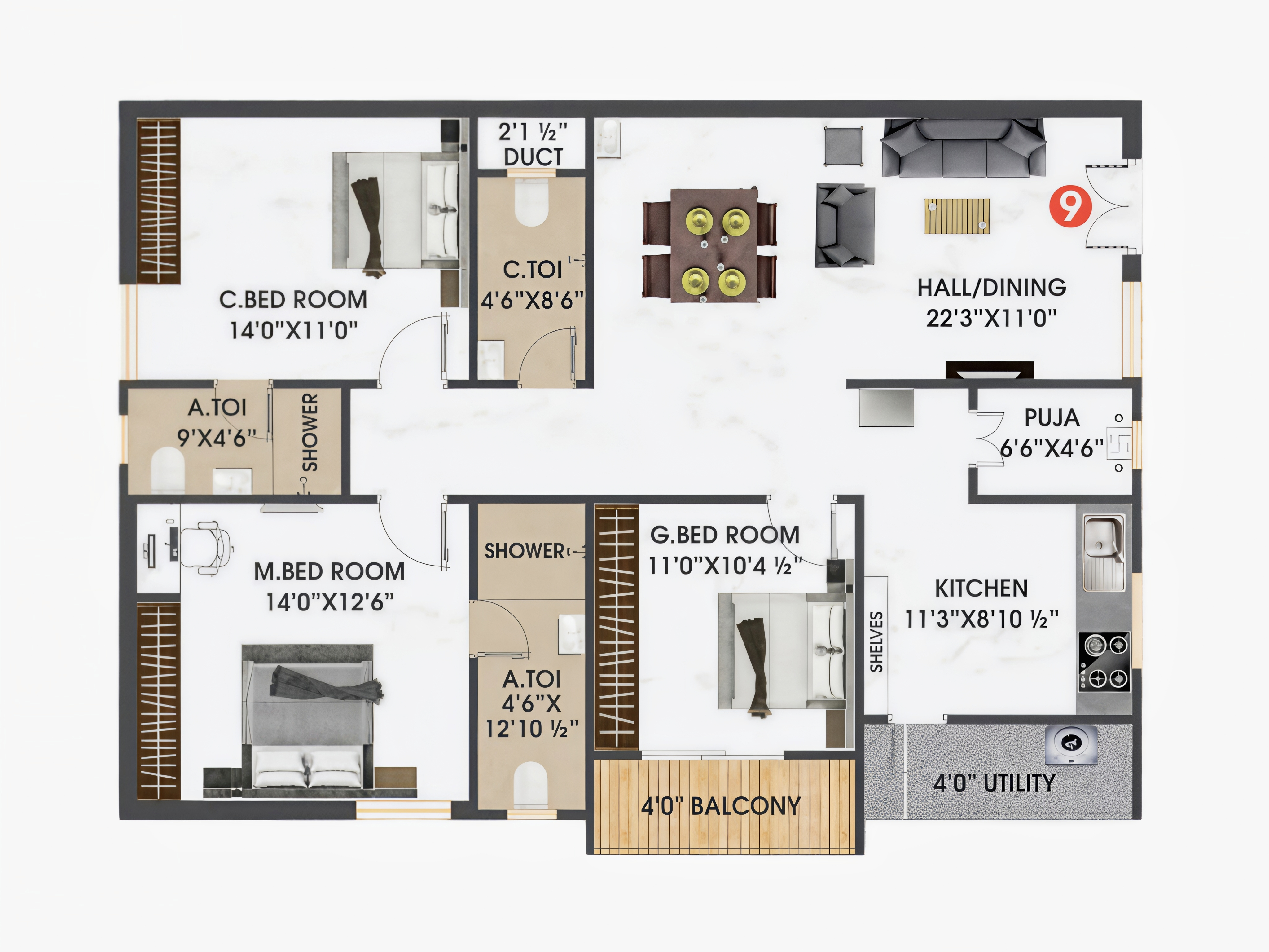 Flat 09 floor plan